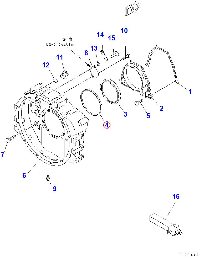 Diagram 6732-21-4171 GASKET (K2) - Komatsu