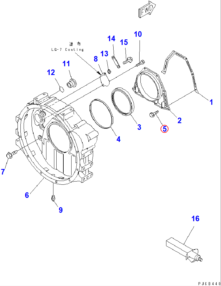 Diagram 6732-21-4290 BOLT - Komatsu