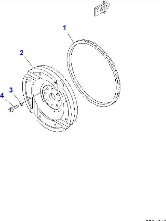 Diagram 6738-31-4200 FLYWHEEL ASS'Y - Komatsu