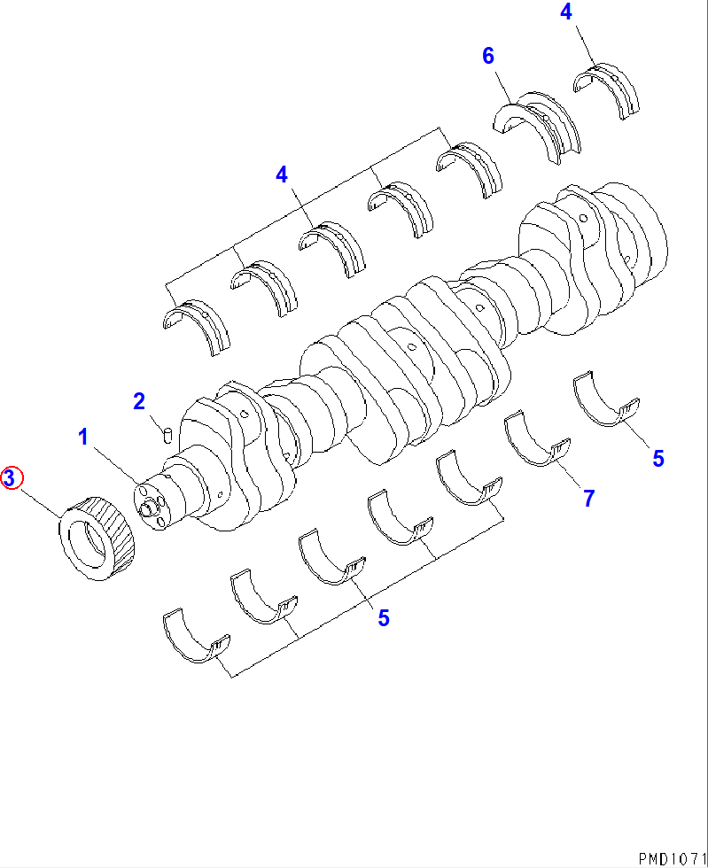 Diagram 6732-31-1211 GEAR - Komatsu