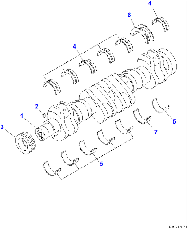 Diagram 6735-01-1310 CRANKSHAFT ASS'Y - Komatsu
