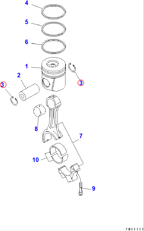 Diagram 6732-31-2420 RING,SNAP - Komatsu