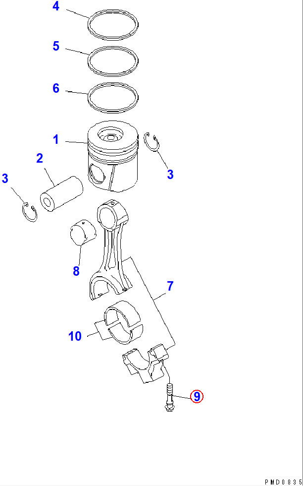Diagram 6732-31-3311 BOLT - Komatsu