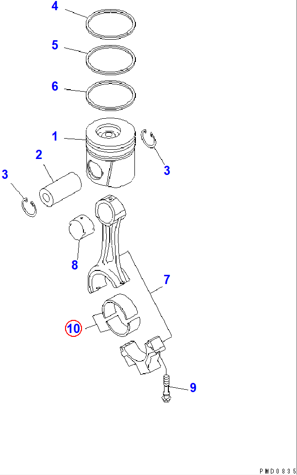 Diagram 6732-31-3410 METAL - Komatsu