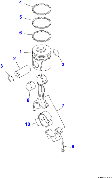 Diagram 6732-31-3101 CONNECTING ROD A - Komatsu
