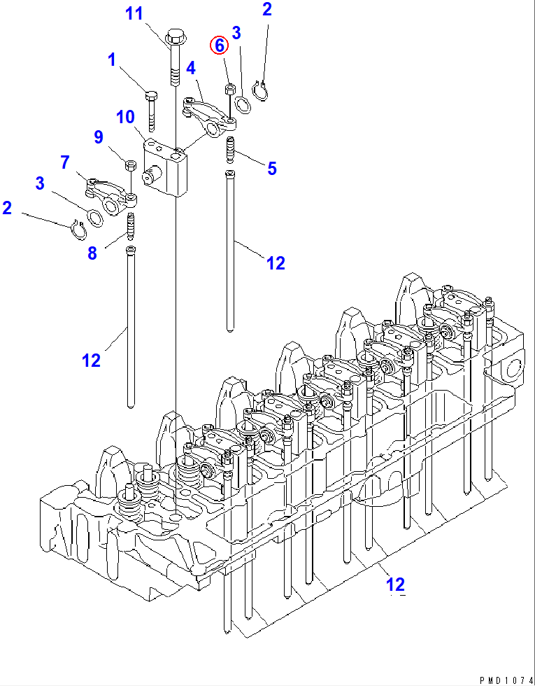 Diagram 6735-41-5550 NUT - Komatsu
