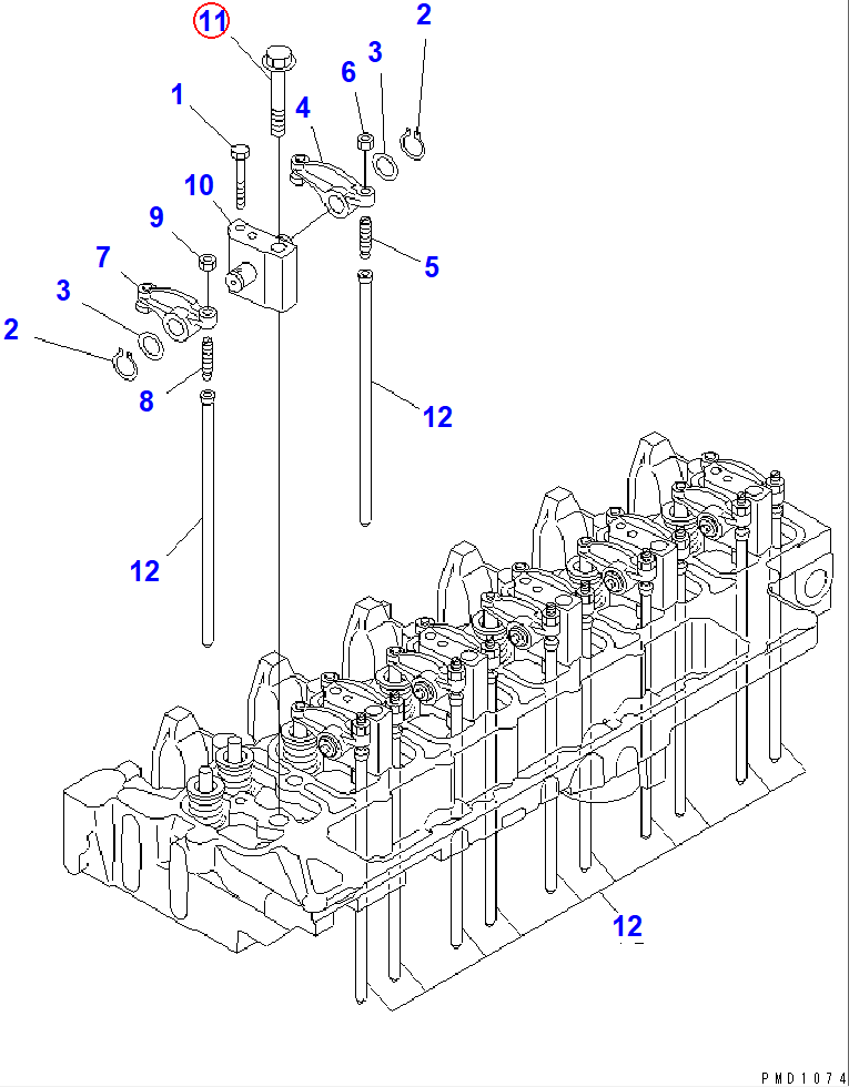 Diagram 6732-11-1640 BOLT - Komatsu