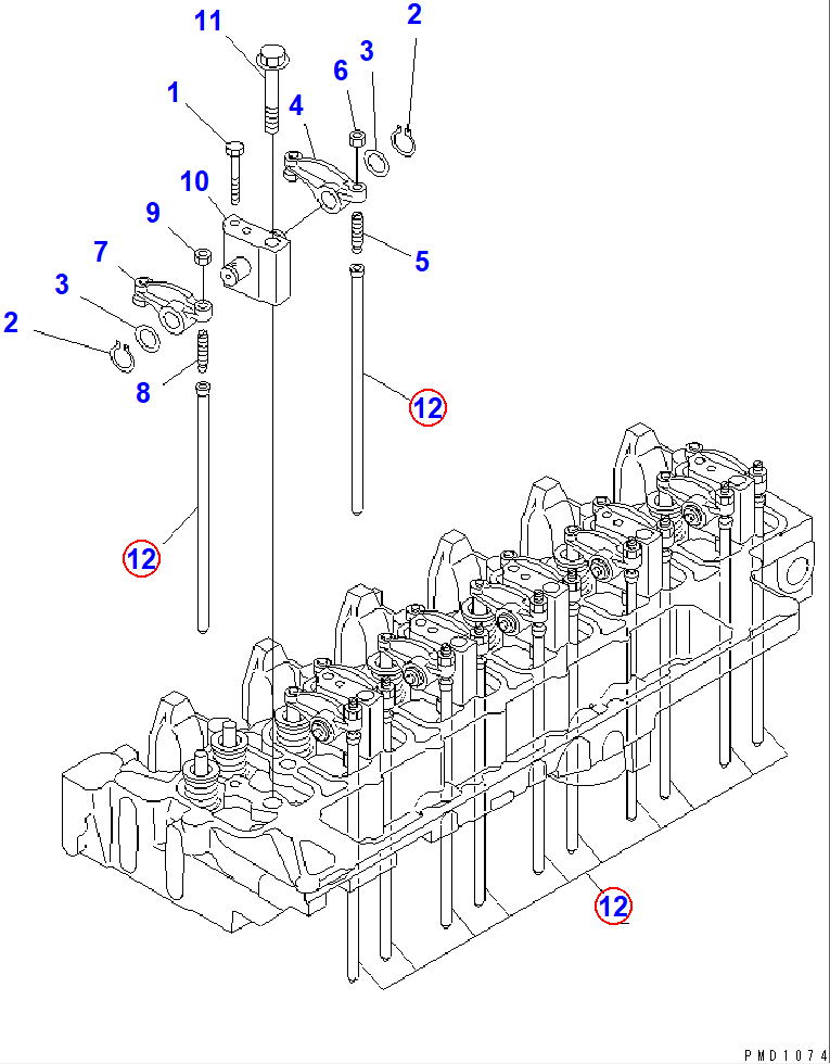 Diagram 6732-41-3111 ROD,PUSH - Komatsu