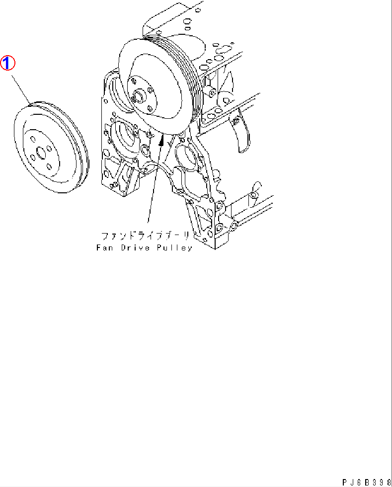 Diagram 6738-91-1510 PULLEY - Komatsu