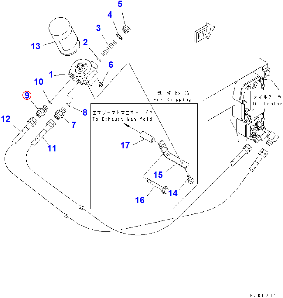 Diagram 6738-51-5260 NIPPLE - Komatsu