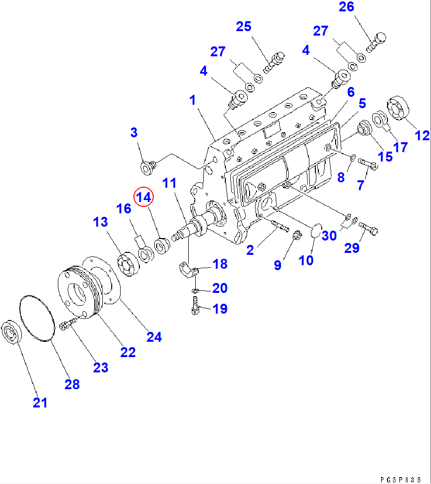 Diagram DK131302-1300 RING - Komatsu