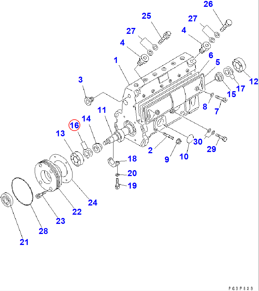 Diagram DK029312-0310 SHIM 0.10MM - Komatsu