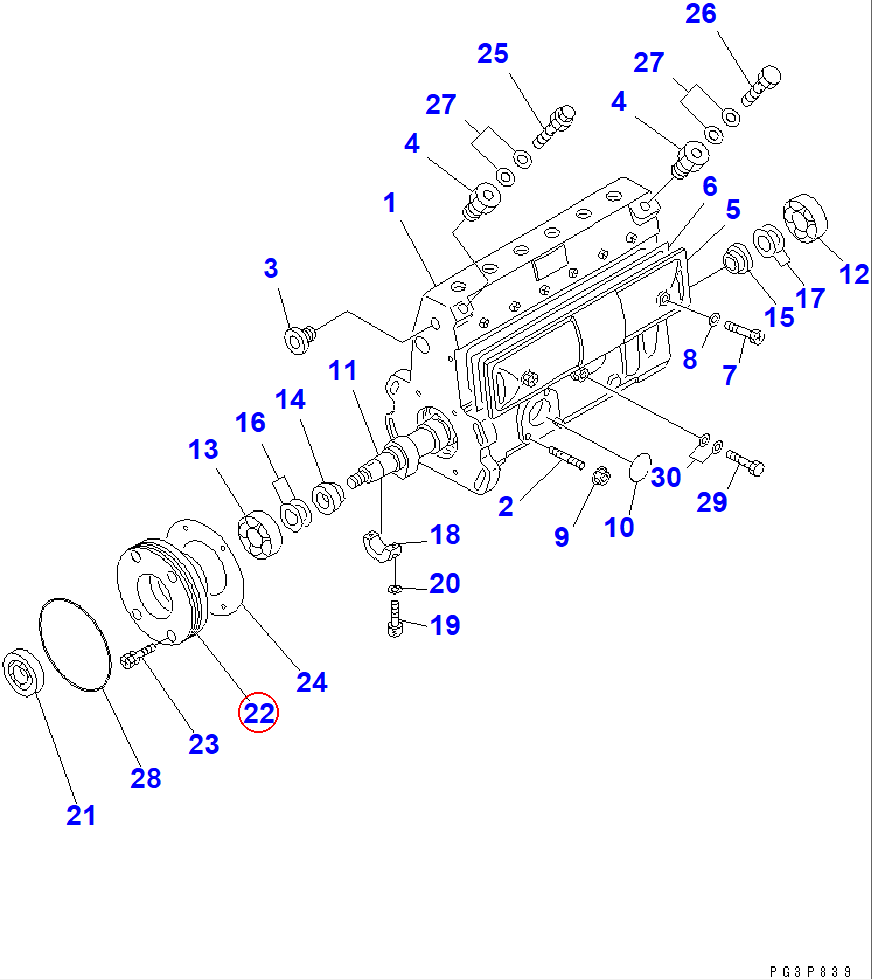 Diagram DK131330-6400 COVER - Komatsu