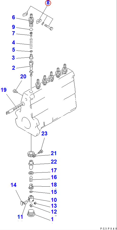 Diagram DK131122-0520 PLATE ASS'Y - Komatsu