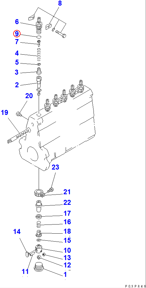 Diagram DK029632-0030 O-RING - Komatsu