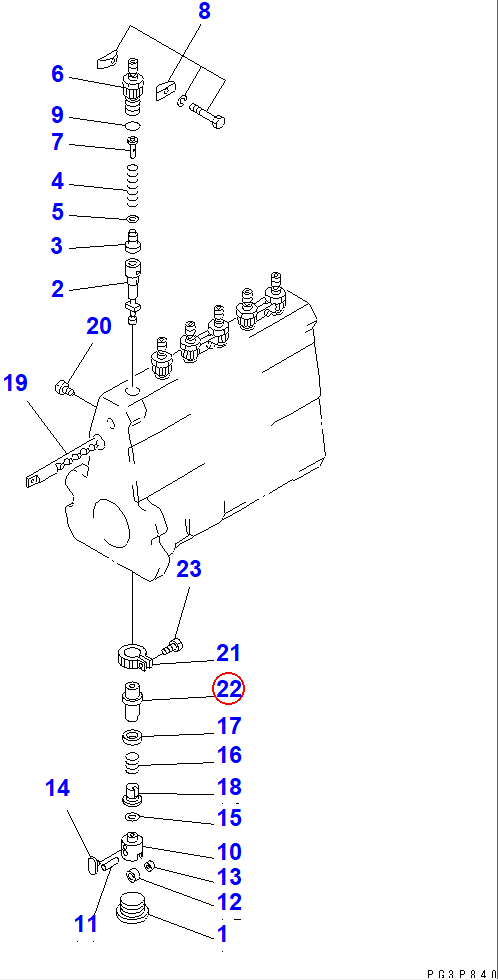 Diagram DK131241-0100 SLEEVE,CONTROL - Komatsu