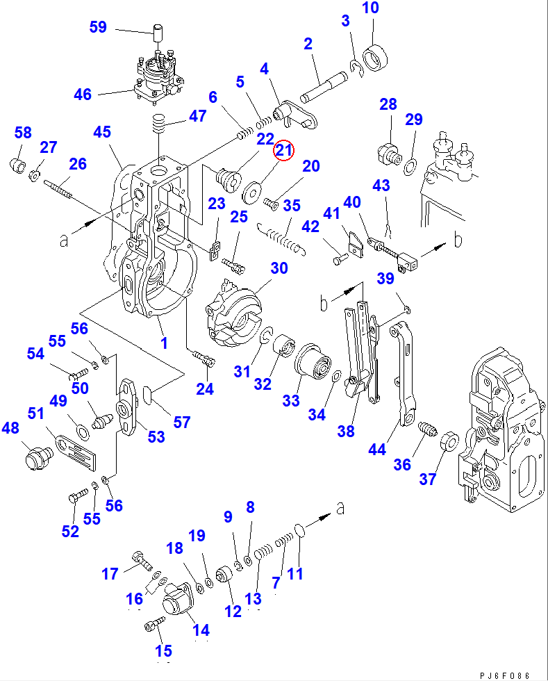 Diagram DK154621-4100 WASHER - Komatsu