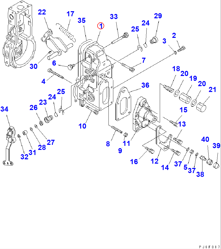 Diagram DK154022-8720 COVER - Komatsu