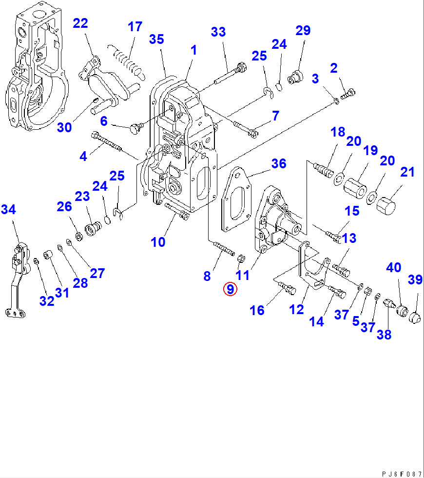 Diagram DK154011-4900 NUT - Komatsu