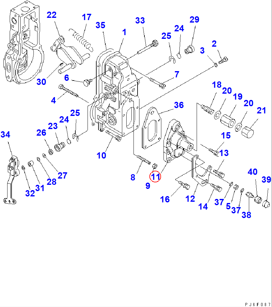 Diagram DK154064-4200 COVER - Komatsu