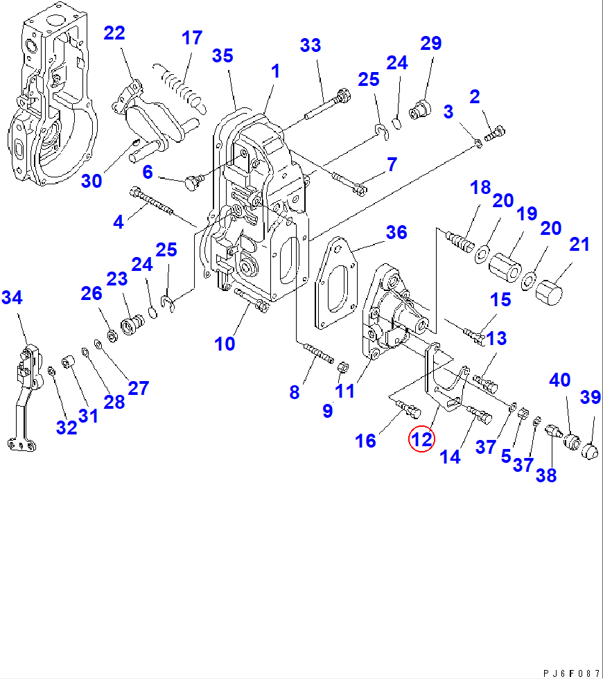 Diagram DK154376-3000 BRACKET - Komatsu