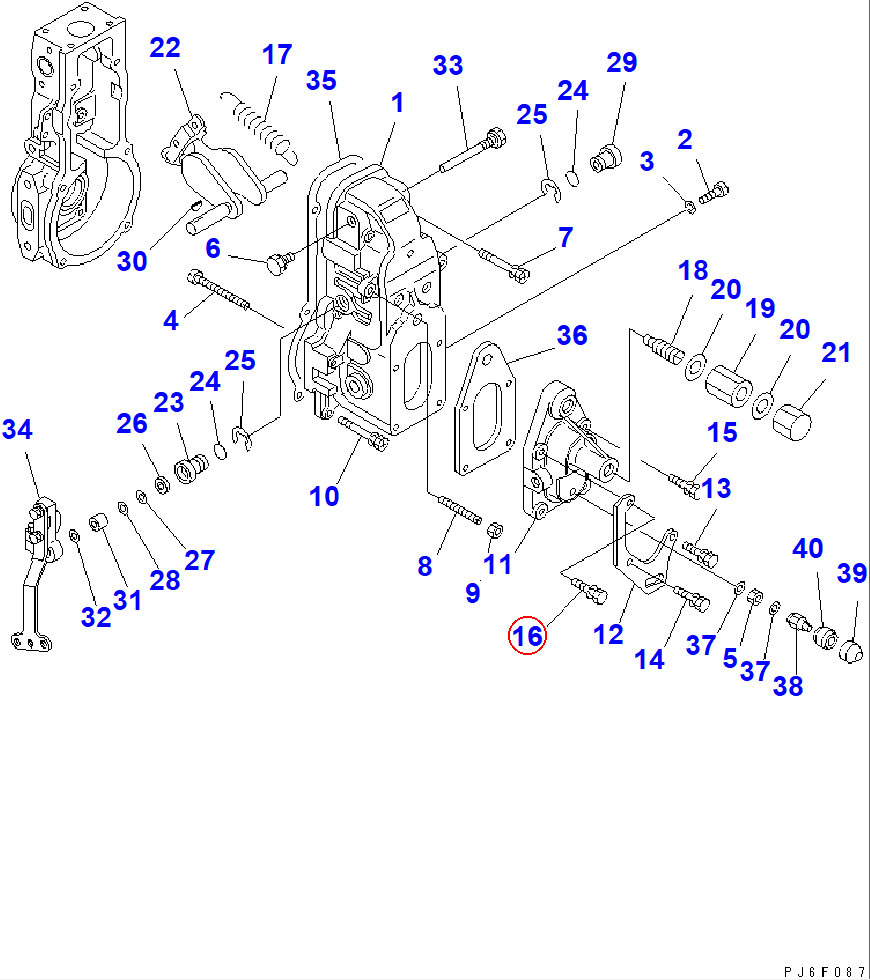 Diagram DK020006-2040 BOLT - Komatsu