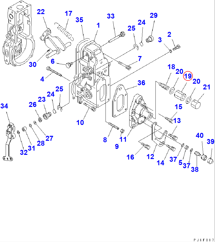 Diagram DK029201-2290 NUT - Komatsu