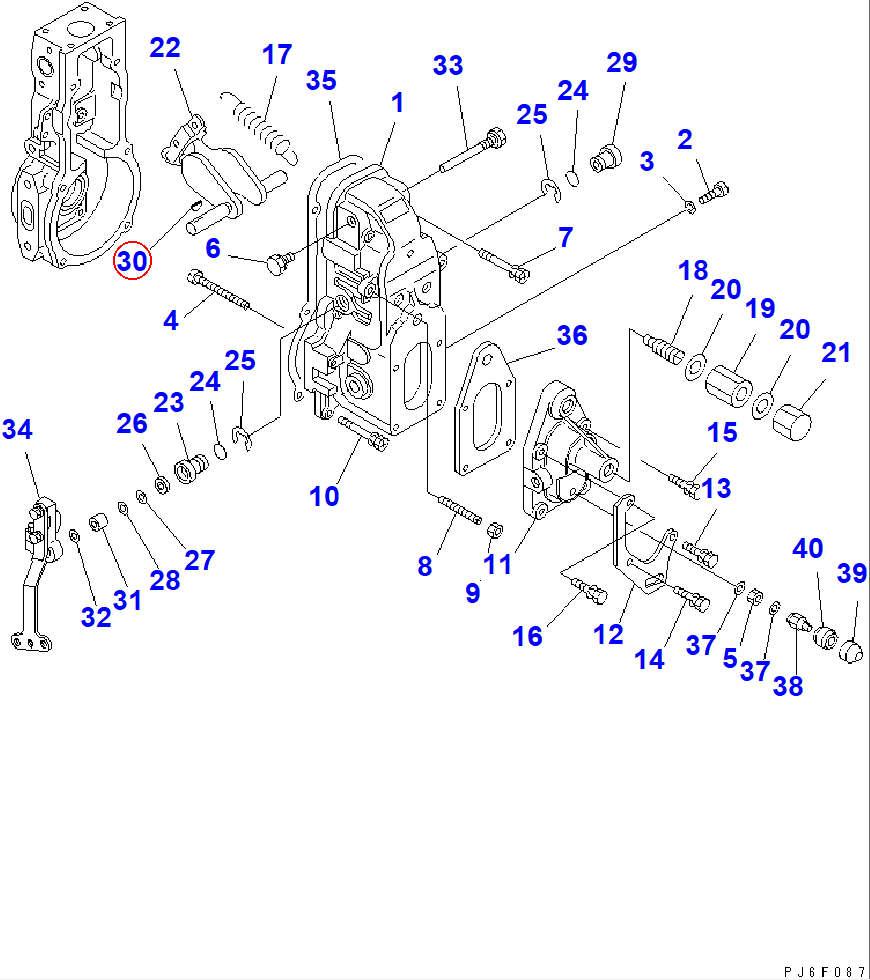 Diagram DK025803-1310 KEY 13MM,WOODRUFF - Komatsu