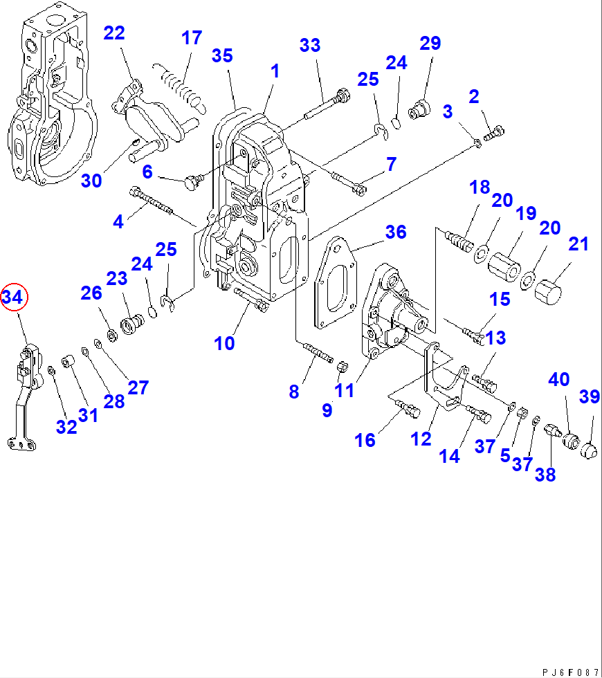Diagram DK154395-8620 LEVER - Komatsu