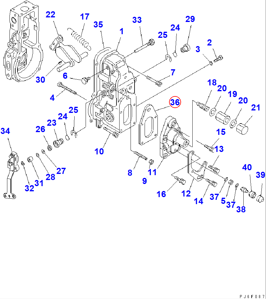 Diagram DK154390-5000 GASKET - Komatsu