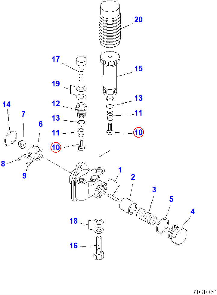 Diagram DK152115-0500 VALVE - Komatsu