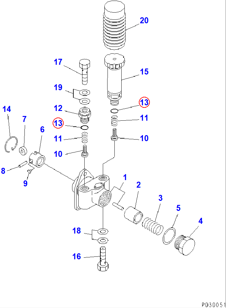 Diagram DK029631-6060 O-RING - Komatsu