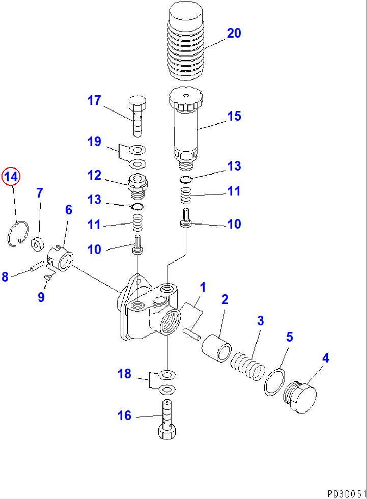 Diagram DK152121-0200 RING,SNAP - Komatsu