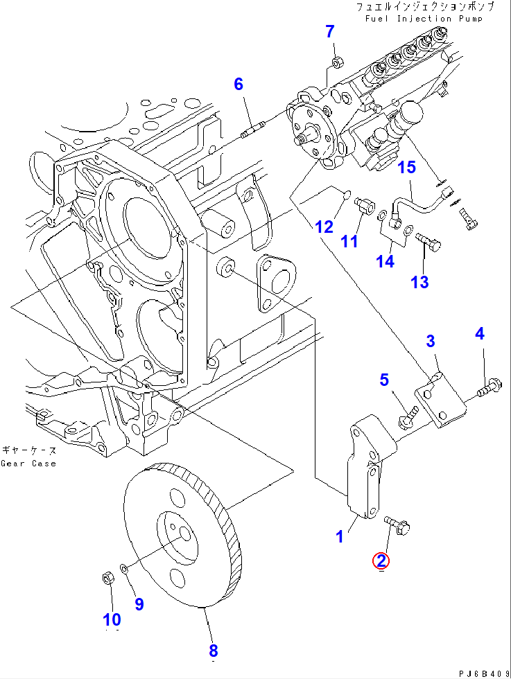 Diagram 6732-61-3110 BOLT - Komatsu