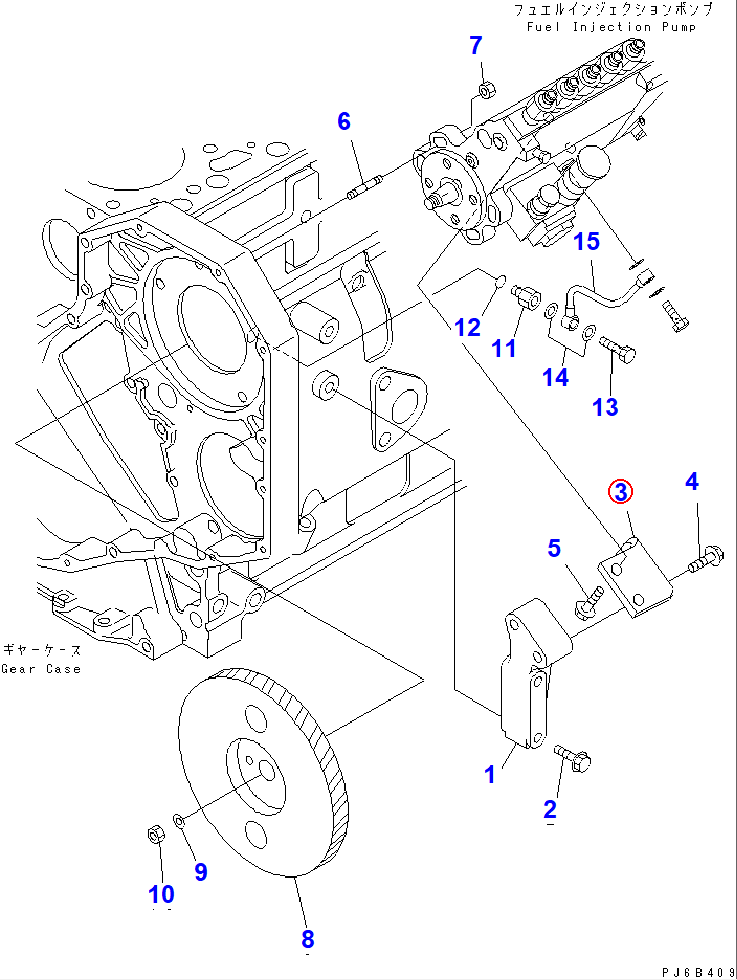 Diagram 6738-71-3610 BRACKET - Komatsu