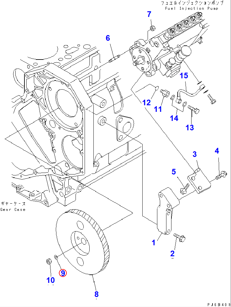 Diagram 6130-32-1361 WASHER - Komatsu