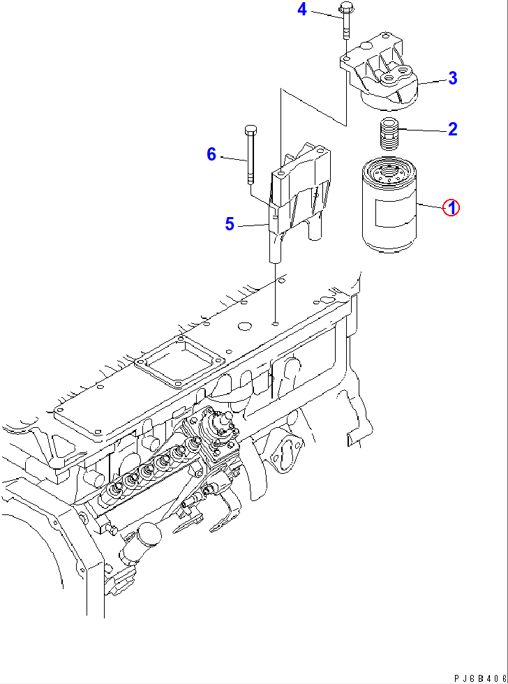 Diagram 6732-71-6111 CARTRIDGE,FUEL - Komatsu