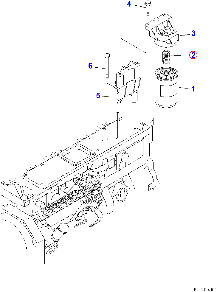 Diagram 6732-71-6650 ADAPTER - Komatsu
