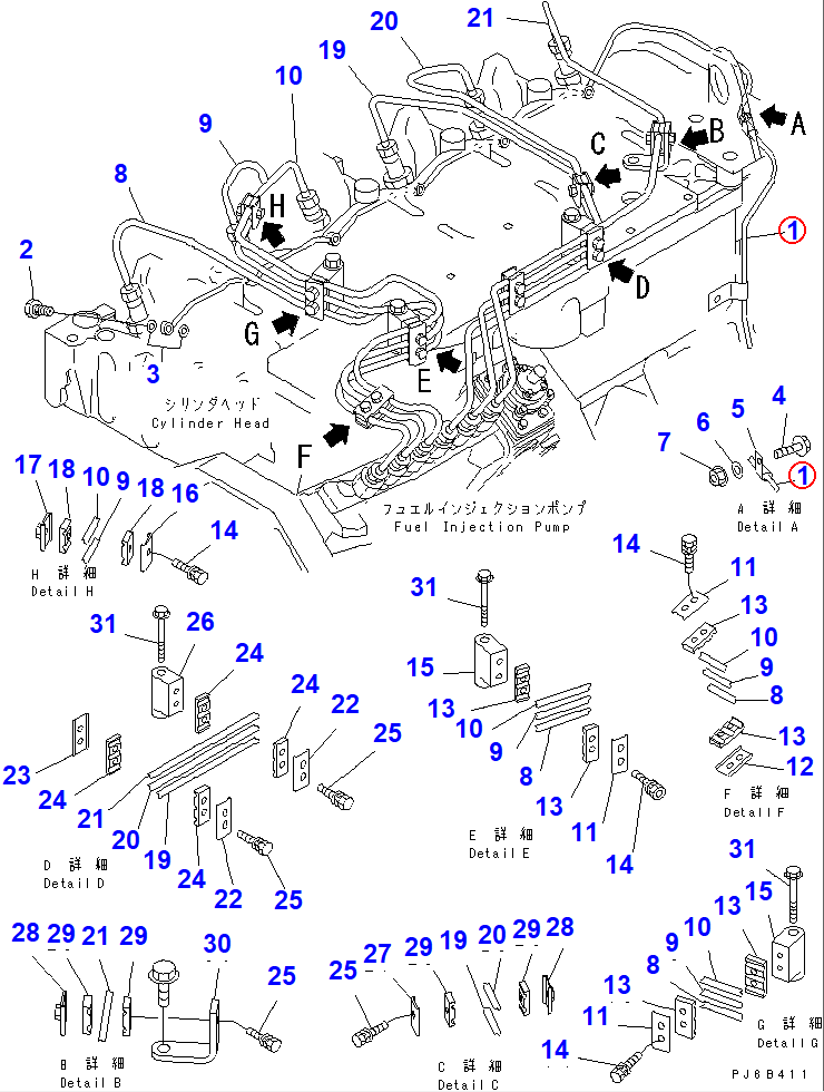 Diagram 6738-71-5520 MANIFOLD - Komatsu