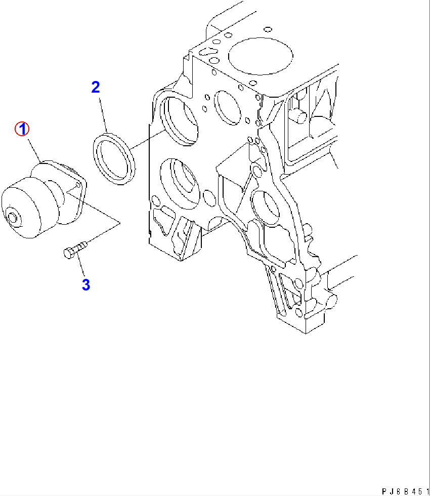 Diagram 6735-61-1102 WATER PUMP ASS'Y - Komatsu
