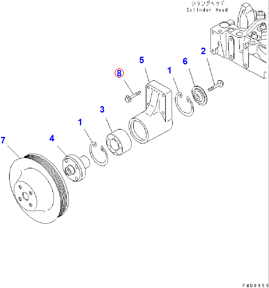 Diagram 6732-61-3170 BOLT - Komatsu