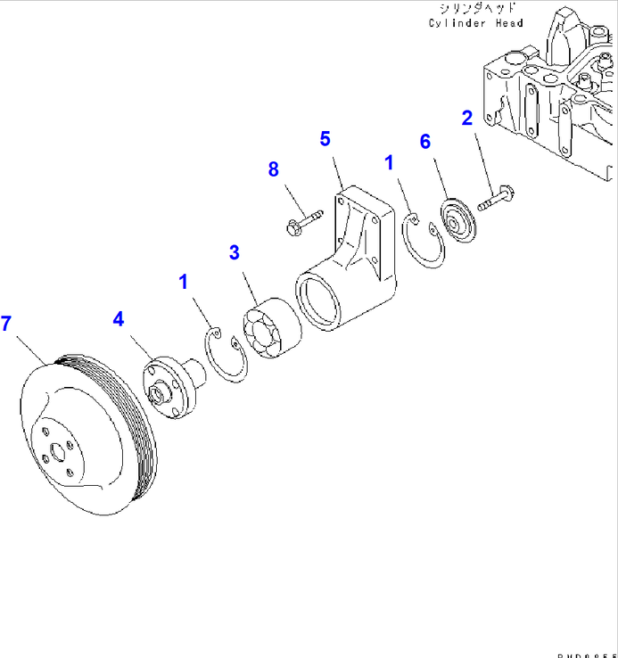 Diagram 6738-61-3170 PULLEY - Komatsu