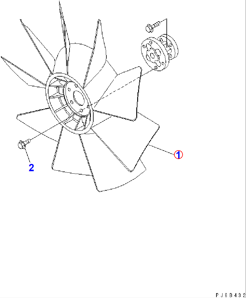 Diagram 600-625-7620 FAN,COOLING - Komatsu
