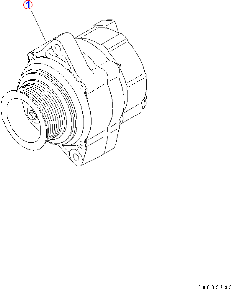 Diagram 600-861-3411 ALTERNATOR A. (35A),(SEE FIG.A601P-02A1) - Komatsu