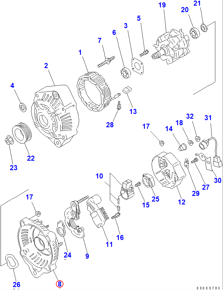 Diagram ND021501-2920 FRAME,REAR - Komatsu