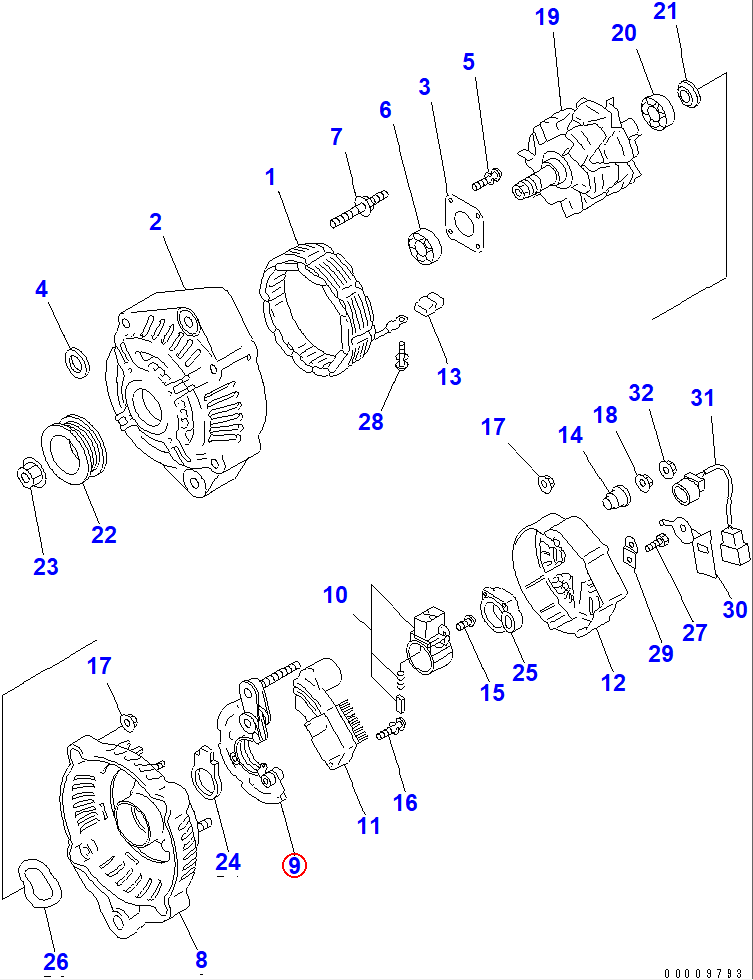 Diagram ND021580-4670 RECTIFIER ASS'Y - Komatsu