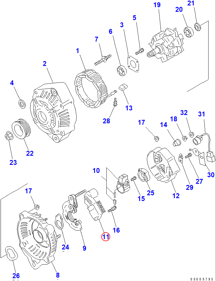 Diagram ND126000-3730 REGULATOR ASS'Y - Komatsu