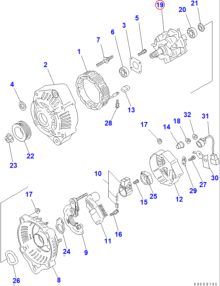 Diagram ND021200-8610 ROTOR ASS'Y - Komatsu