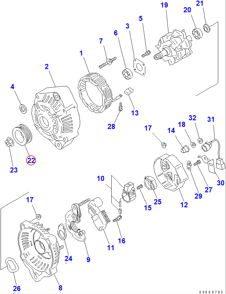 Diagram ND021041-8620 PULLEY - Komatsu