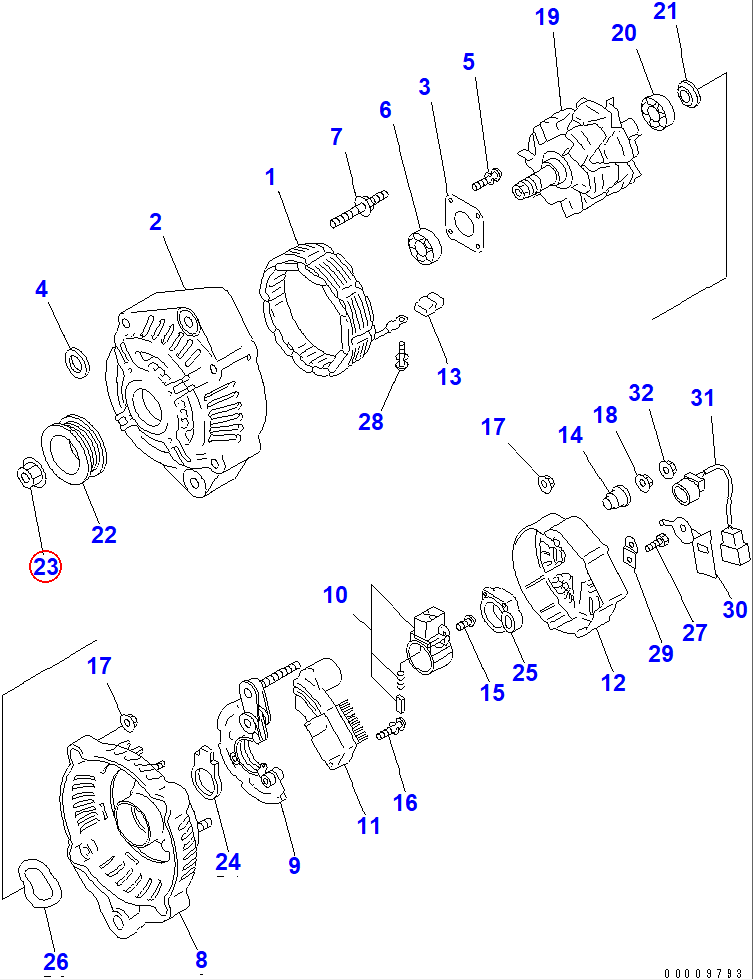 Diagram ND949056-2520 NUT - Komatsu